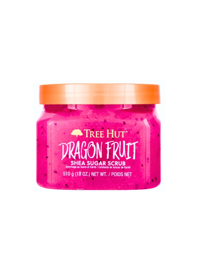 تري هت مقشر سكر الشيا بنكهة فاكهة التنين 510 جرام (18 أونصة) مقشر للجسم بزبدة الشيا، مغذي للبشرة وناعمها بعمق - Image 1